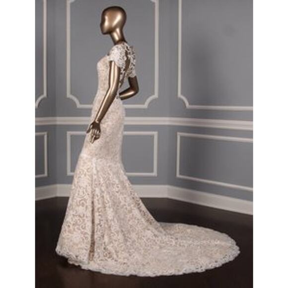 ISABELLE ARMSTRONG Glenn X Wedding Dress Lace Trumpet Sexy Formal Bridal Gown 10 - Picture 5 of 12